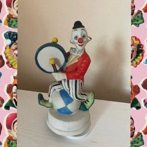 Vintage Porcelain Musical Rotating Clown